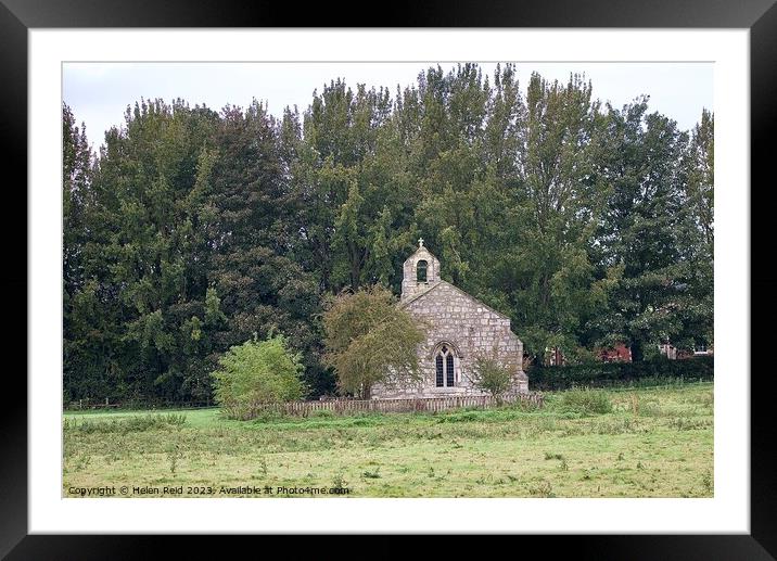 St Mary’s, Lead, North Yorkshire, English chapel set in country side Framed Mounted Print by Helen Reid