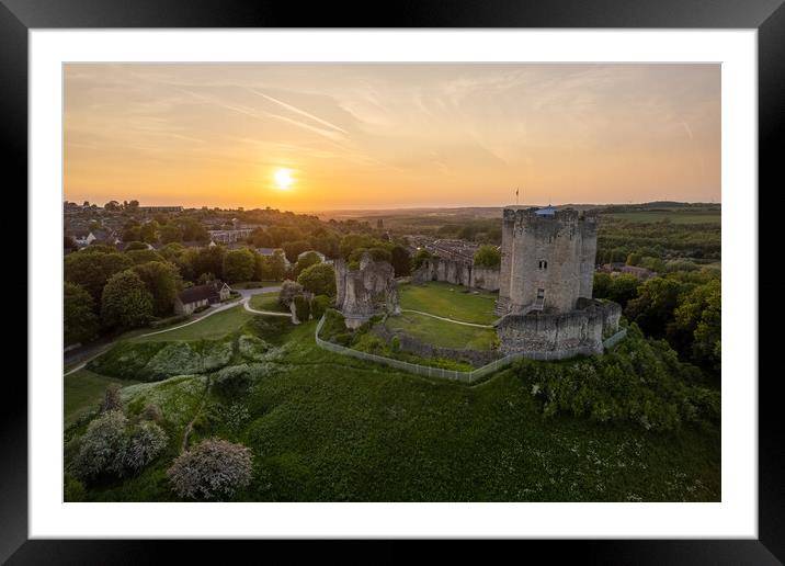 Conisbrough Sunset Framed Mounted Print by Apollo Aerial Photography