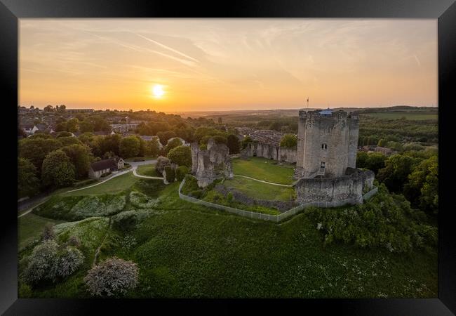 Conisbrough Sunset Framed Print by Apollo Aerial Photography
