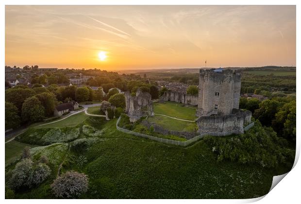 Conisbrough Sunset Print by Apollo Aerial Photography