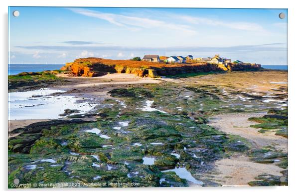 Across Rocks to Hilbre Island in Dee Estuary Acrylic by Pearl Bucknall