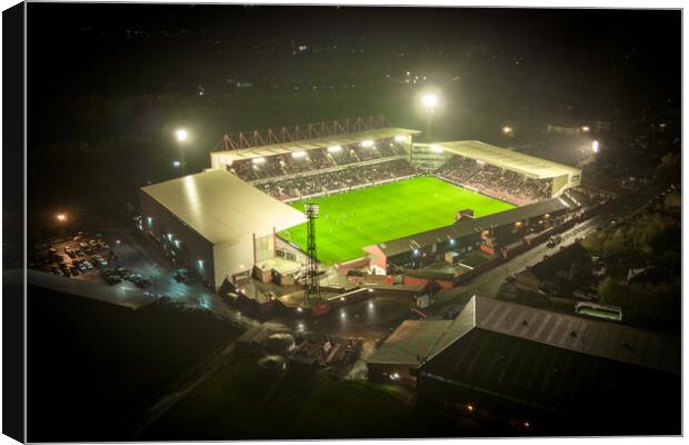 Oakwell Stadium at Night Canvas Print by Apollo Aerial Photography