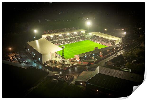 Oakwell Stadium at Night Print by Apollo Aerial Photography