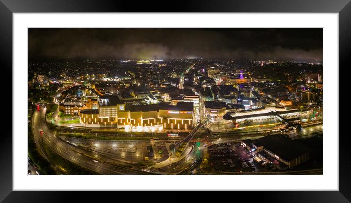 Barnsley Skyline After Dark Framed Mounted Print by Apollo Aerial Photography