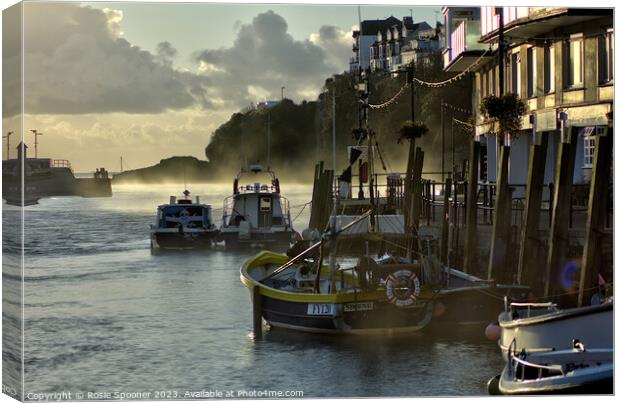 Misty morning at Looe Canvas Print by Rosie Spooner