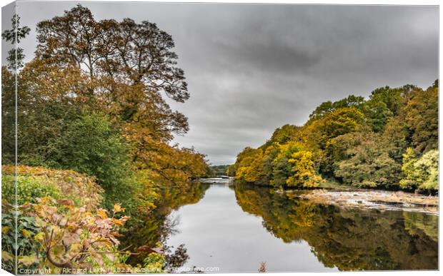 Autumn Reflections at Wycliffe, Teesdale Canvas Print by Richard Laidler
