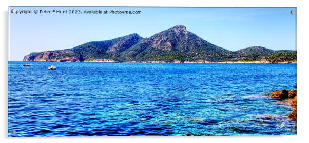 Dragon Island Sant Elm Mallorca Acrylic by Peter F Hunt