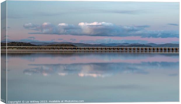 Kent Viaduct, Arnside Canvas Print by Liz Withey