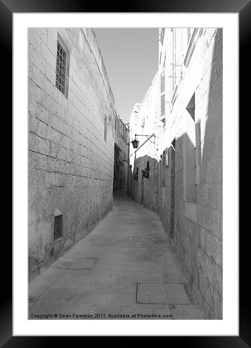 Mdina Passage Framed Mounted Print by Sean Foreman