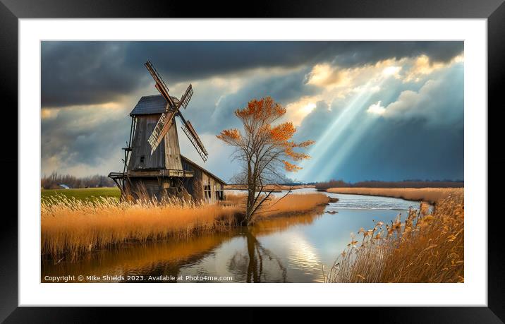 The Forgotten Windmill Framed Mounted Print by Mike Shields