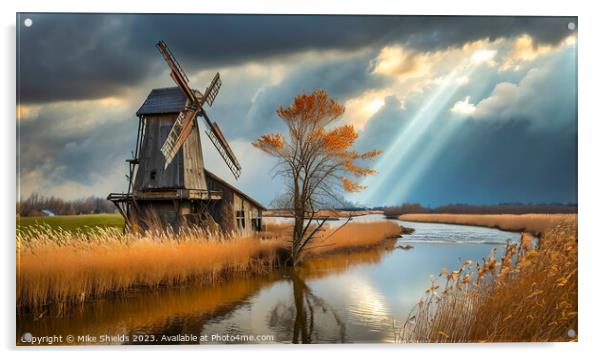 The Forgotten Windmill Acrylic by Mike Shields