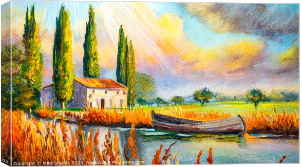 Sunlite Cypress Villa Canvas Print by Mike Shields
