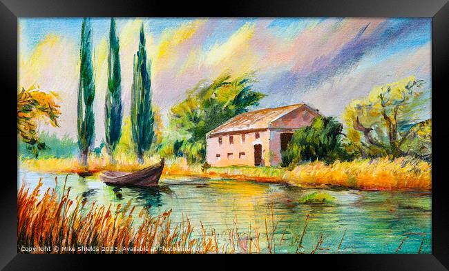 Villa by the River Framed Print by Mike Shields