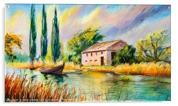 Villa by the River Acrylic by Mike Shields