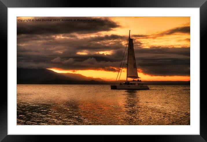 Sunset Sailing, Port Douglas Framed Mounted Print by John Dunbar