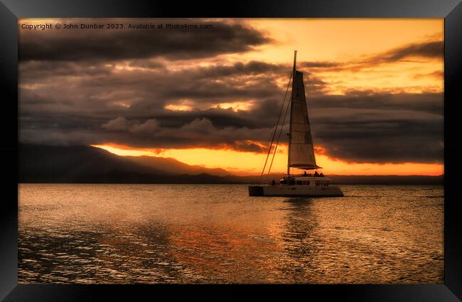 Sunset Sailing, Port Douglas Framed Print by John Dunbar
