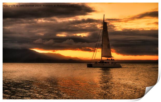 Sunset Sailing, Port Douglas Print by John Dunbar