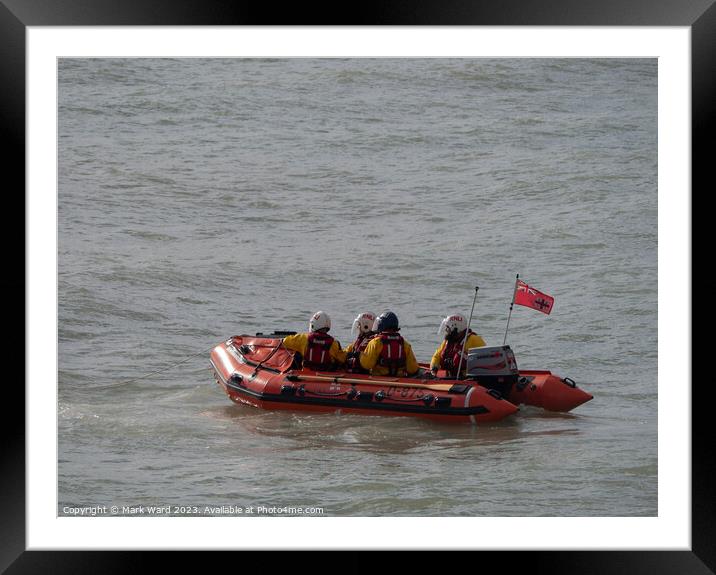 A D-class inflatable of the RNLI in Hastings. Framed Mounted Print by Mark Ward
