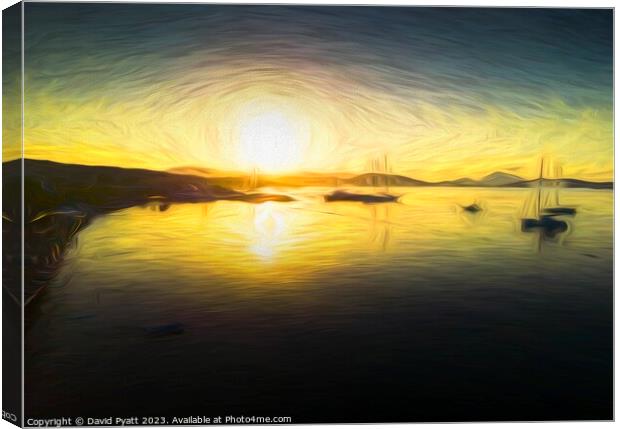  Aegean Sea Sunrise Art Canvas Print by David Pyatt