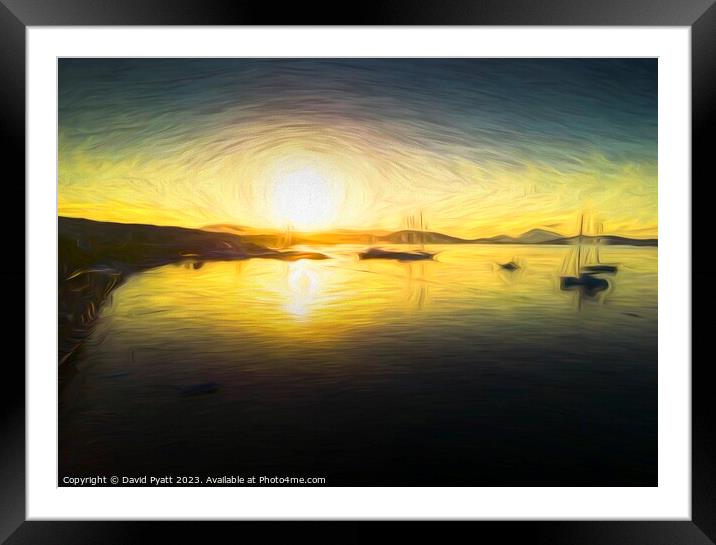  Aegean Sea Sunrise Art Framed Mounted Print by David Pyatt