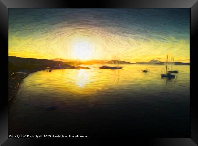  Aegean Sea Sunrise Art Framed Print by David Pyatt