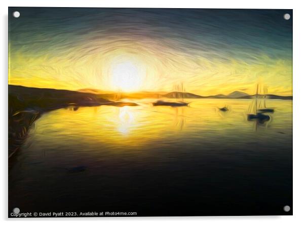 Aegean Sea Sunrise Art Acrylic by David Pyatt
