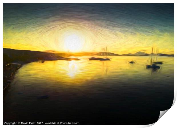  Aegean Sea Sunrise Art Print by David Pyatt