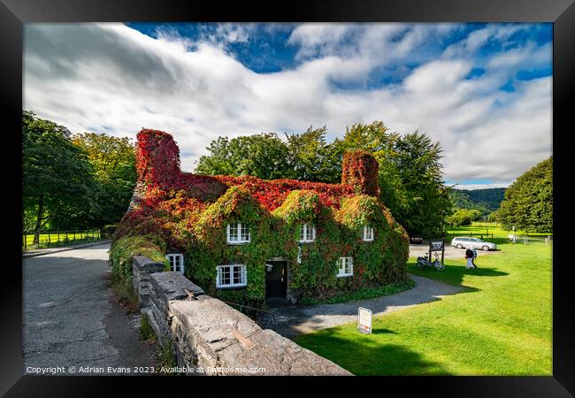 Llanrwst Autumn Cottage Wales Framed Print by Adrian Evans
