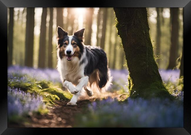 Running Collie Framed Print by Picture Wizard
