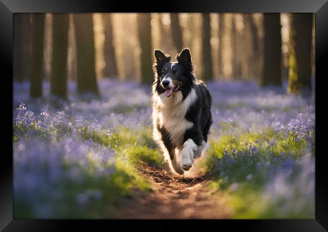 Running Collie Framed Print by Picture Wizard