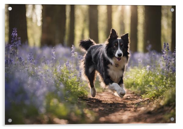 Running Collie Acrylic by Picture Wizard