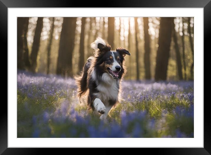 Running Collie Framed Mounted Print by Picture Wizard