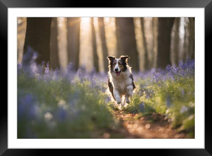 Running Collie Framed Mounted Print by Picture Wizard