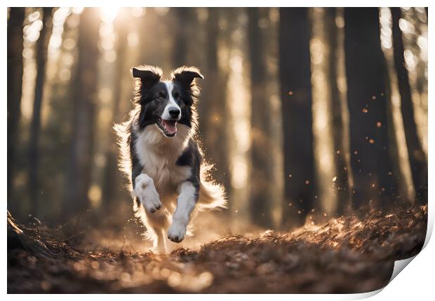 Running Collie Print by Picture Wizard