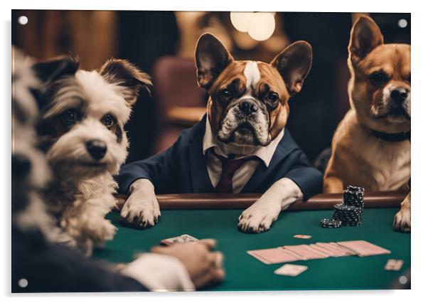 Dogs Playing Poker Acrylic by Picture Wizard