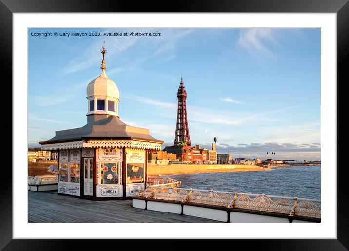 Golden Light on Blackpool's promenade Framed Mounted Print by Gary Kenyon