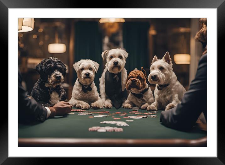 Dogs Playing Poker Framed Mounted Print by Picture Wizard