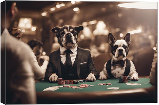 Dogs Playing Poker Canvas Print by Picture Wizard