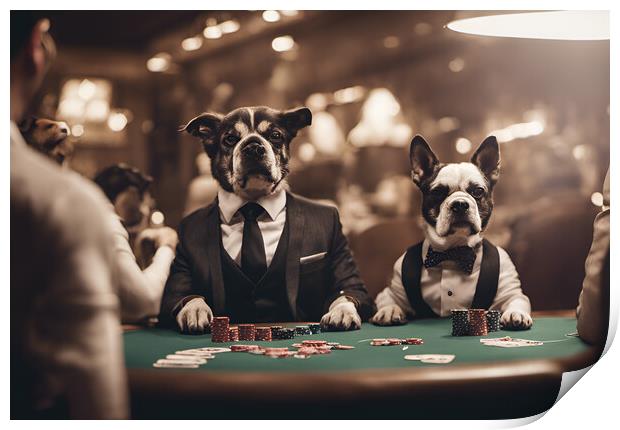 Dogs Playing Poker Print by Picture Wizard