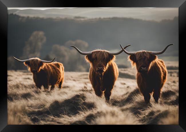 Highland Cattle Framed Print by Picture Wizard