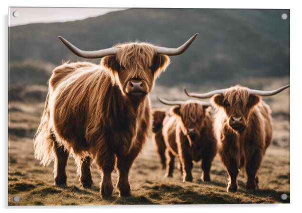 Highland Cattle Acrylic by Picture Wizard