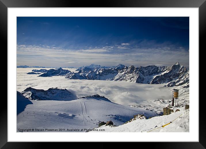 Looking down on clouds Framed Mounted Print by Steven Plowman