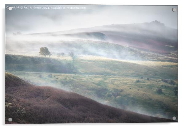 Misty Peaks Acrylic by Paul Andrews