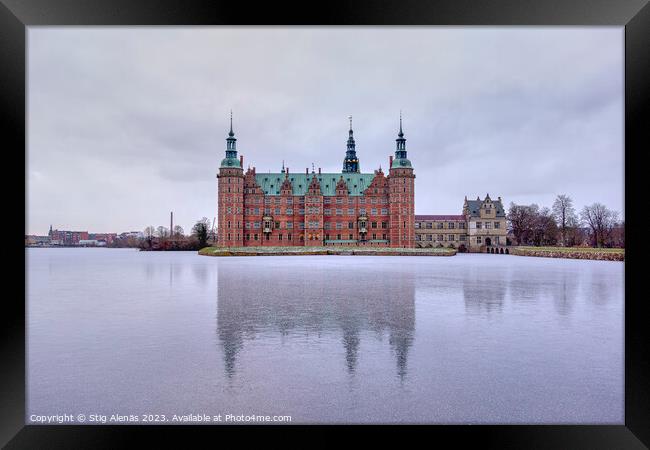 reflections in the ice of Frederiksborg castle  Framed Print by Stig Alenäs