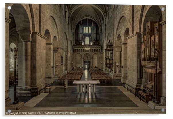the interior of Lund Cathedral Acrylic by Stig Alenäs