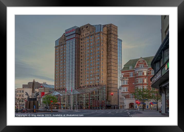 The Malmö City square Triangeln in the evening light Framed Mounted Print by Stig Alenäs