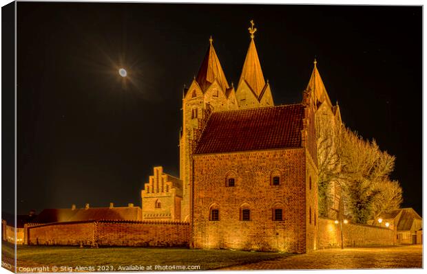 chapel in front of the towers of Kalundborg Church of Our Lady Canvas Print by Stig Alenäs