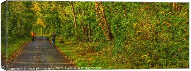 Afternoon Autumn Walking - (Panorama.) Canvas Print by 28sw photography