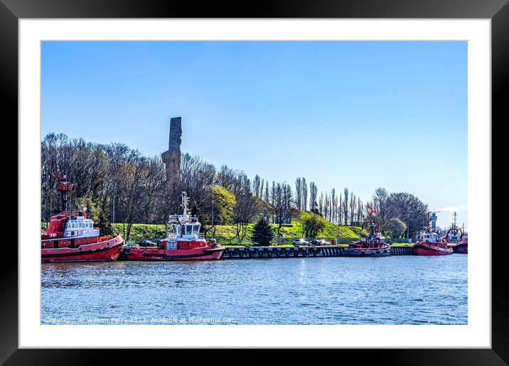Westerplatte Monument Port Motlawa River Gdansk Poland Framed Mounted Print by William Perry