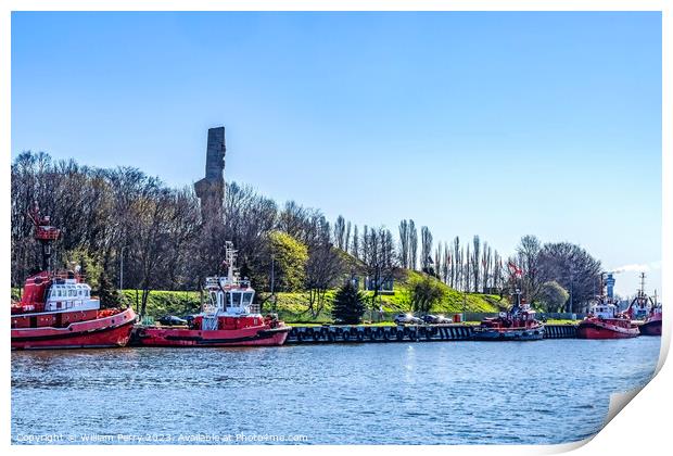 Westerplatte Monument Port Motlawa River Gdansk Poland Print by William Perry
